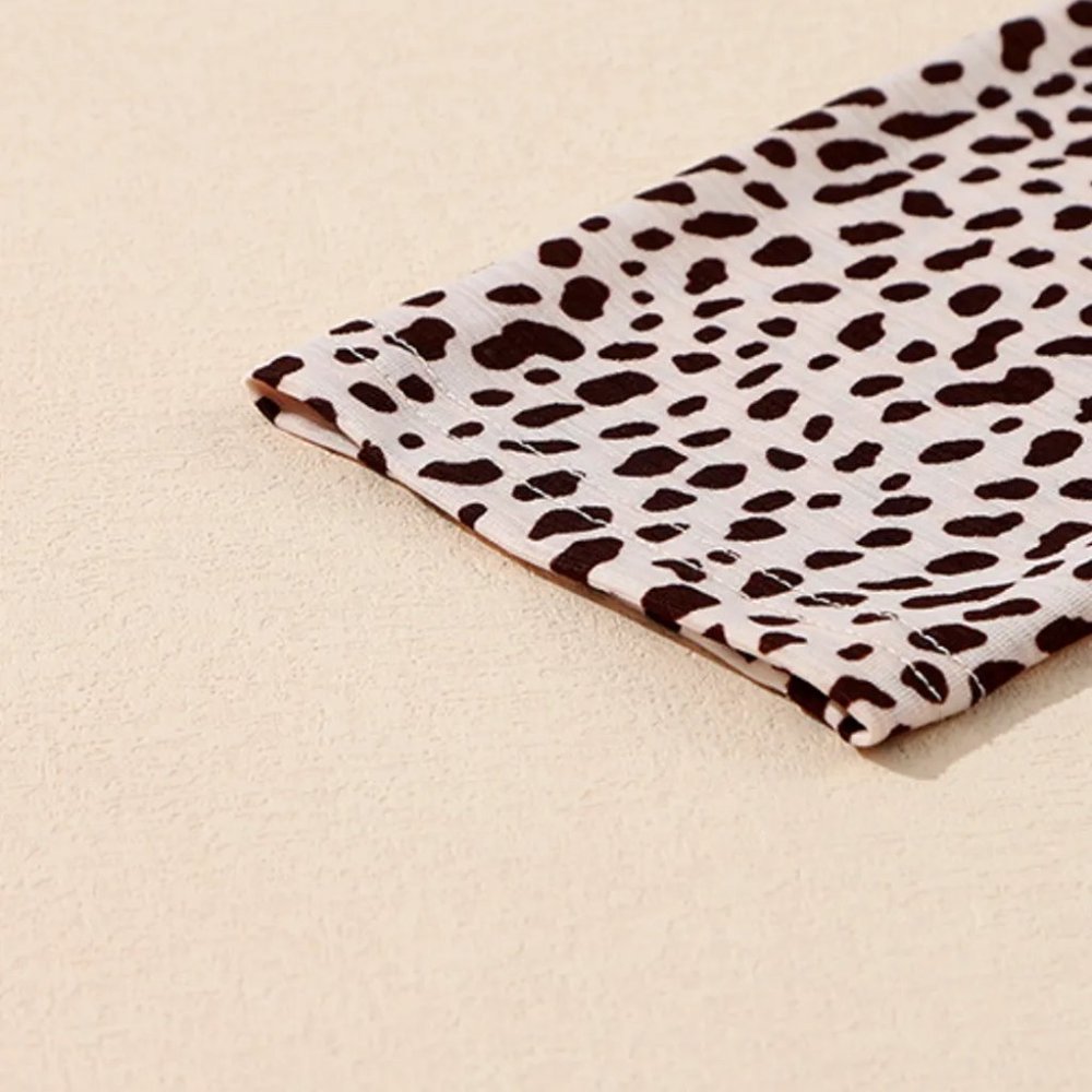 Leopard Animal Print Tiered Long Sleeve Dress - Picture 10 of 12